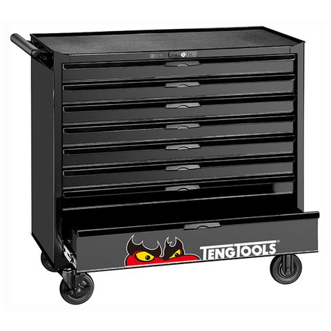 TENG 37" PRO ROLL CABINET, 8 DRAWERS, BLACK