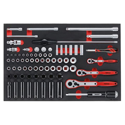 TENG 77PCE 1/4,3/8" & 1/2" DR. METRIC SOCKET & ACC SET (EVA)