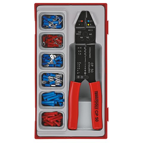 TENG 121PCE CRIMPING SET W/ TERMINALS - TC-TRAY