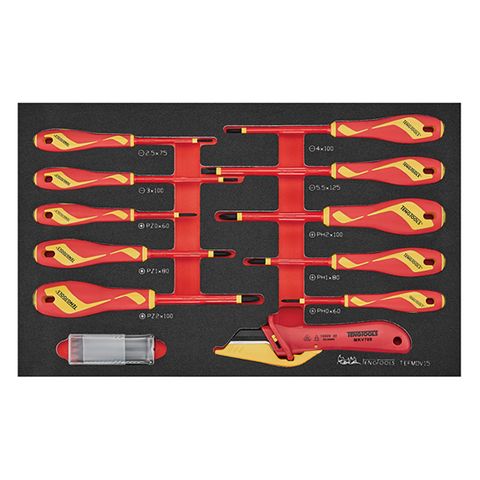 TENG 15PCE INSULATED SCREWDRIVER & KNIFE SET EVA3