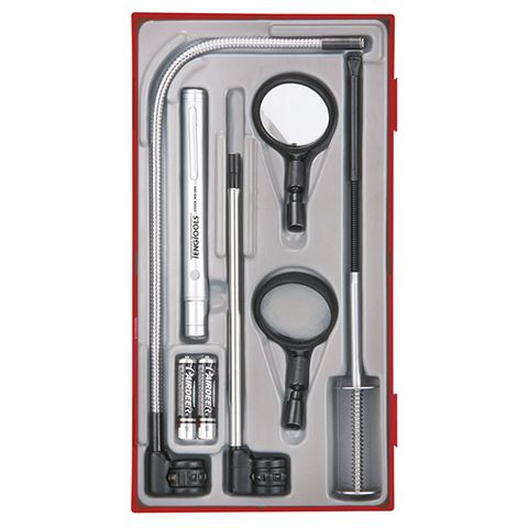 TENG 8PCE PICKUP INSP TOOL SET W/LED TORCH - TC-TRAY