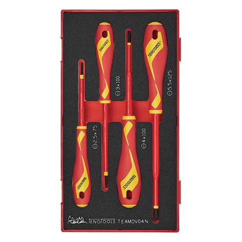 TENG 4PCE SCREWDRIVER SET INSULATED FLAT