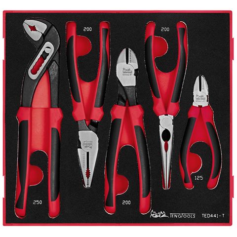 TENG 5PCE MB TPR GRIP PLIER SET - TED-TRAY