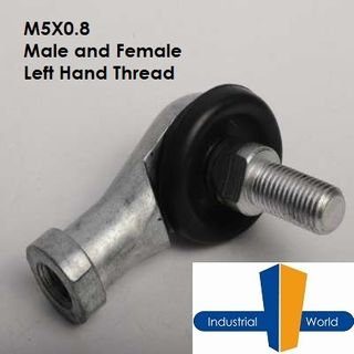 METRIC LEFT HAND STUDDED ROD END M5X1MM
