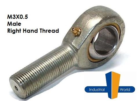 MALE METRIC RIGHT HAND ROD END M3X0.5