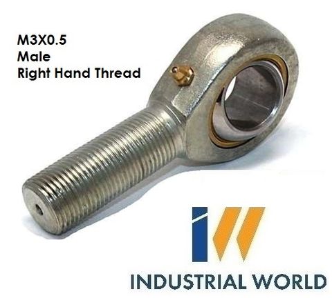 MALE METRIC RIGHT HAND ROD END M3X0.5