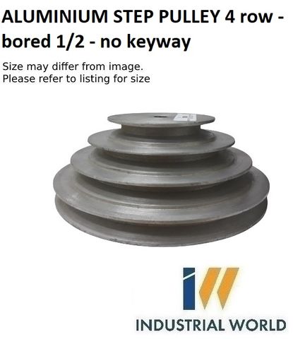 ALUMINIUM STEP PULLEY 4 row - bored 1/2 - no keywa