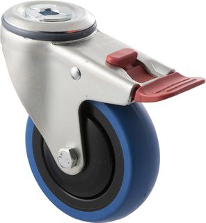 Fallshaw - 100mm blue rubber wheel, thread guard