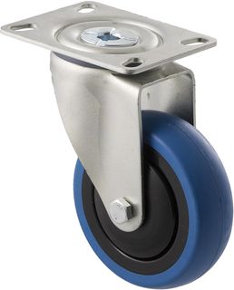 Fallshaw - 100mm blue rubber wheel, thread guard