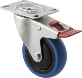 Fallshaw - 100mm blue rubber wheel, thread guard