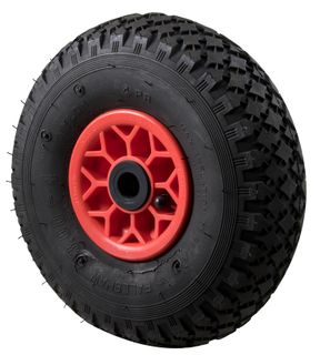 Fallshaw - Pneumatic black tyre, 300x4 wheel, plas