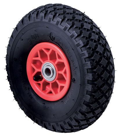 Fallshaw - Pneumatic black tyre, 300x4 wheel, plas