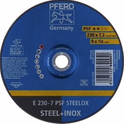 Pferd - 9 Inch Grinding Wheels GP Depressed Centre