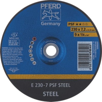 Pferd - 9 Inch Depressed Centre Gp Grind Wheel