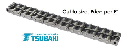 TSUBAKI ROLLER CHAIN 1/2 - 40 -2 ROW -PER FT CUT