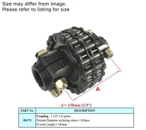 1 3/8 x 6 SPLINE CHAIN COUPLNG