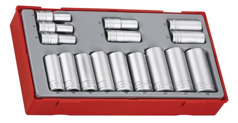 Teng Tools - 3/8 Drive 16 Piece Metric Deep Socket