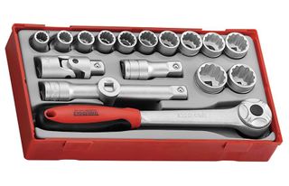 Teng Tools - 1/2 Drive 18 Piece 12 Point Metirc So