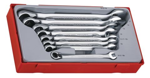 Teng Tools - 8 Pc 12 Pt Ratcheting Combination Spa