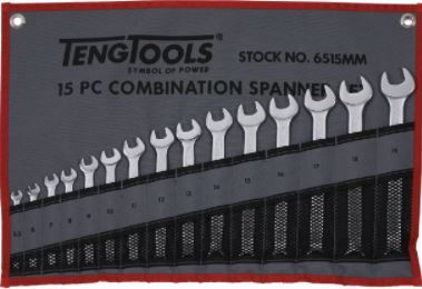 Teng Tools - 15 Pc Metric Combination Spanner Set