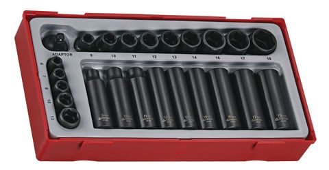 Teng Tools - 1/4 & 3/8 Drive 24 Piece Impact Socke