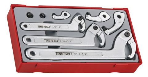 Teng Tools - 8 Piece Hook & Pin Wrench Set