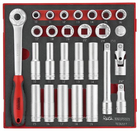 Teng Tools - 1/2 Drive 27 Piece Metric