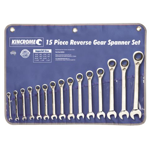 Kincrome - Combination Gear Spanner Set 15 Piece