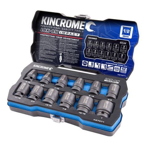 Kincrome - Lok-On Impact Socket Set 12 Piece 1/2