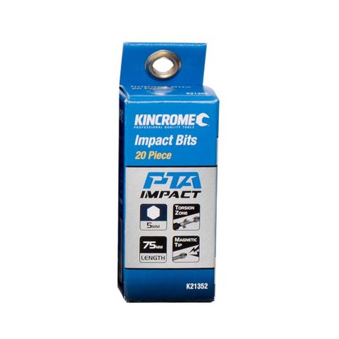 Kincrome - Impact Bit Hex 5mm 75mm 20 Pck