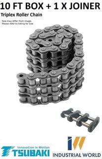 TSUBAKI ROLLER CHAIN 1/2- 08B -3 ROW -10FT BOX
