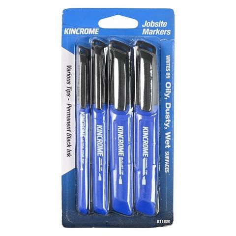 Kincrome - Marker Starter Pack 4Pc - Blk