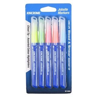 Kincrome - Highlighter Chisel Tip 5 Pack