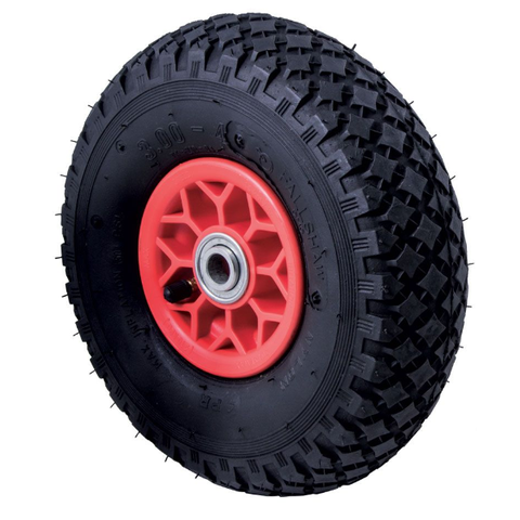 Fallshaw - Pneumatic black tyre, 300x4 wheel, plas