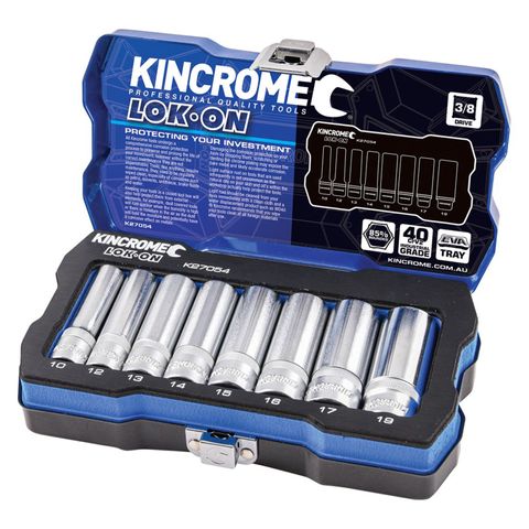 KINCROME - LOK-ON SOCKET SET 8 PC 3/8 IN DR - MET
