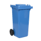 120L Blue Wheeled Bin with Hinged Lid