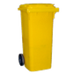 120L Yellow Wheeled Bin with Hinged Lid