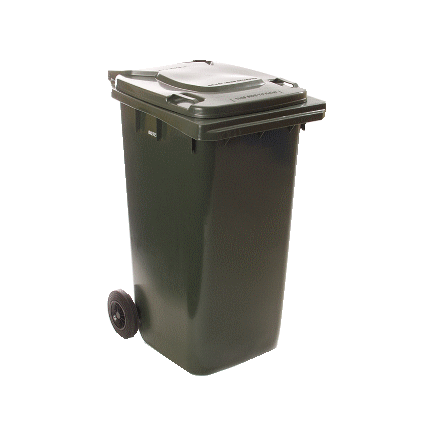 240L Dark Green Wheeled Bin with Hinged Lid