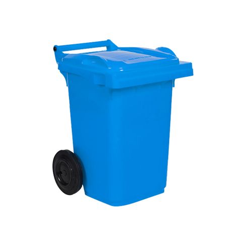 60L Blue Wheeled Bin with Hinged Lid