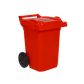 60L Red Wheeled Bin with Hinged Lid