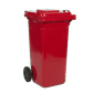 240L Red Wheeled Bin with Hinged Lid