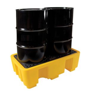 2 Drum Bunded Spill Pallet Yellow