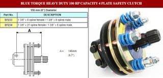 6 Inch 150Mm 100Hp Clch 1 3/8X6 Sp