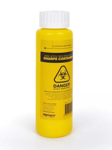 Plastic Sharps Container 150Ml Yellow