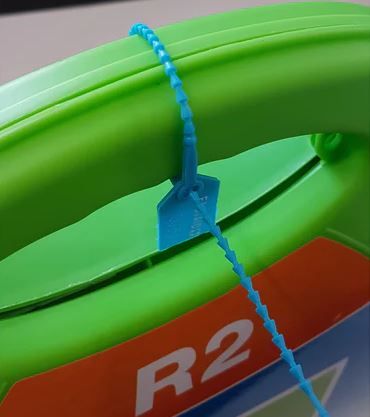 First Aid Kit - Tamper Proof Tags - Plastic Blue