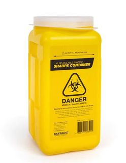 Plastic Sharps Container 1.4L Yellow