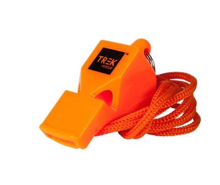 Pealess Emergency Whitstle - Orange With Lanyard