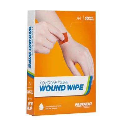 WOUND WIPE - Povidone Iodine Swab - Pack of 10