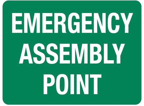 Sign - Emergency Assembly Point 600 X 450Mm -Poly