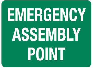 SIGN - EMERGENCY ASSEMBLY POINT 600 X 450MM -POLY